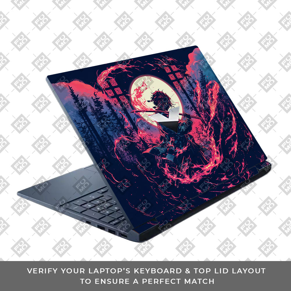 Tanjiro's Flame of Ember HP Victus Laptop Skin