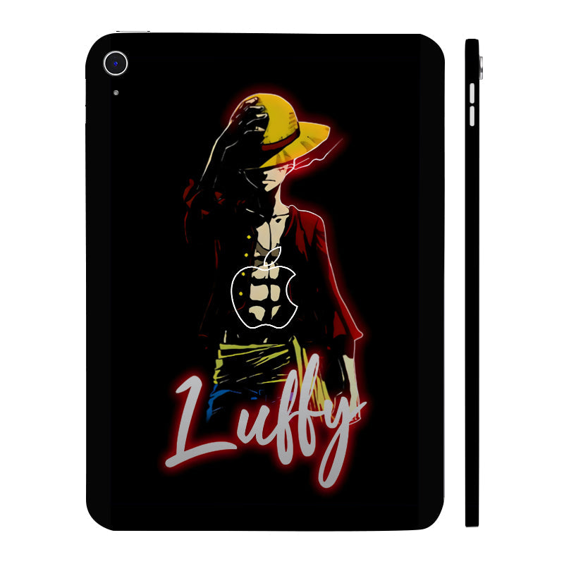 Apple iPad 10th Gen 2022 Luffy in Black Background Anime Tablet Skins