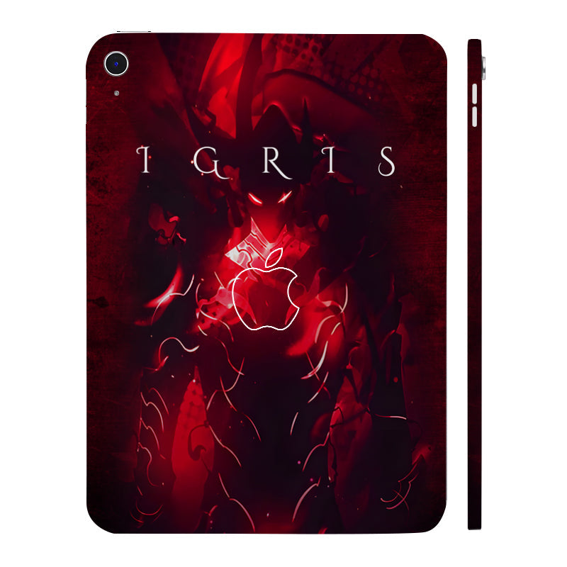 Apple iPad 10th Gen 2022 Blood Red Commander Igris Anime Tablet Skins