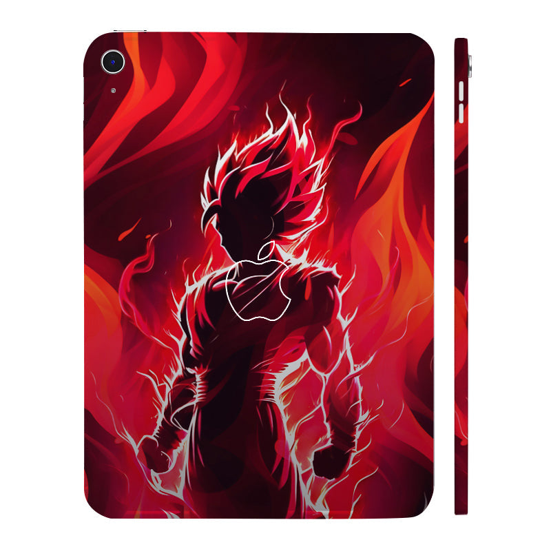 Apple iPad 10th Gen 2022 Goku in Fiery Red Anime Tablet Skins