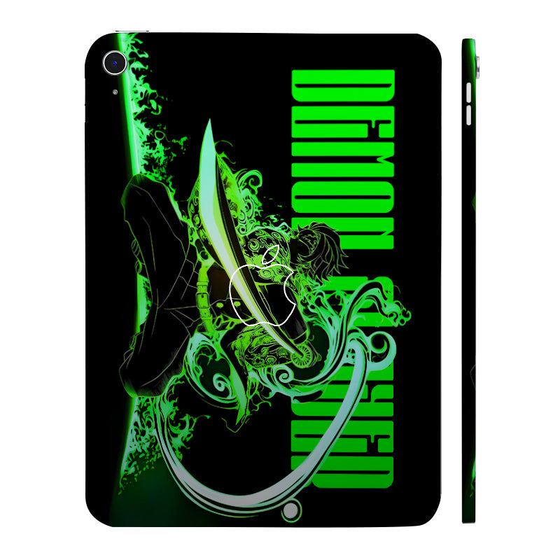 Apple iPad 10th Gen 2022 Tanjiro Green Flame Dance Anime Tablet Skins