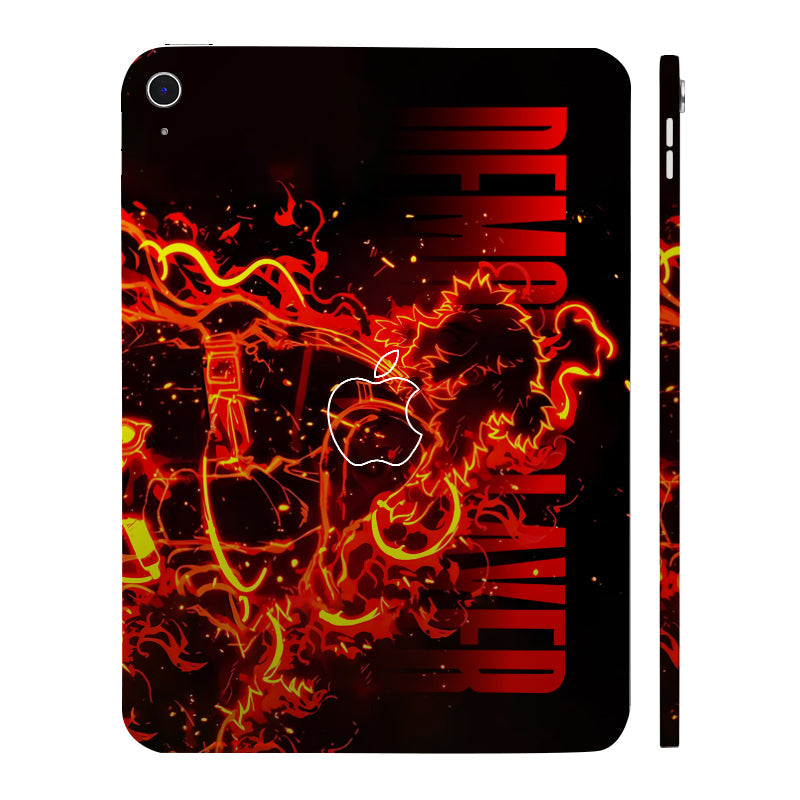 Apple iPad 10th Gen 2022 Rengoku Blazing Inferno Anime Tablet Skins