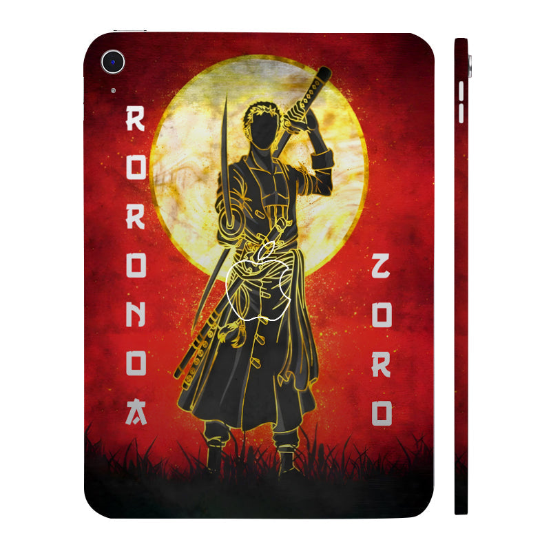 Apple iPad 10th Gen 2022 Roronoa Zoro with Golden Moon Anime Tablet Skins