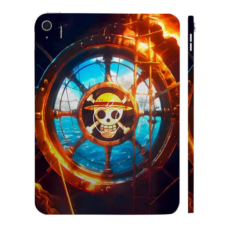 Apple iPad 10th Gen 2022 Straw Hat Ship Wheel Anime Tablet Skins
