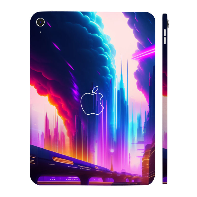 Apple iPad 10th Gen 2022 Neon City Tablet Skins