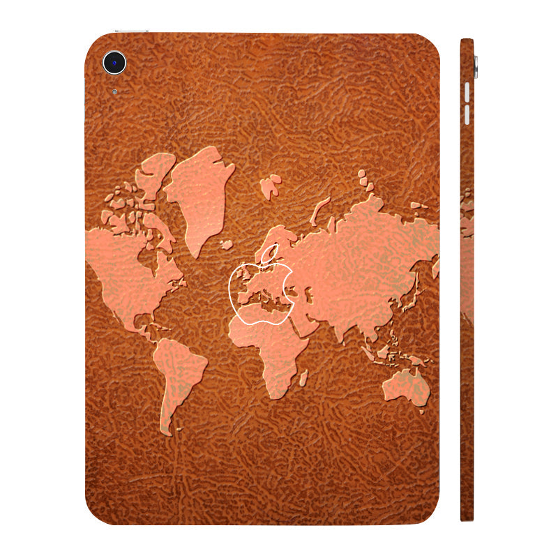 Apple iPad 10th Gen 2022 Brown World Map Tablet Skins