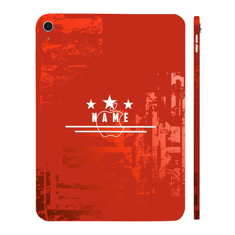 Apple iPad 10th Gen 2022 Star Red with Name Tablet Skins