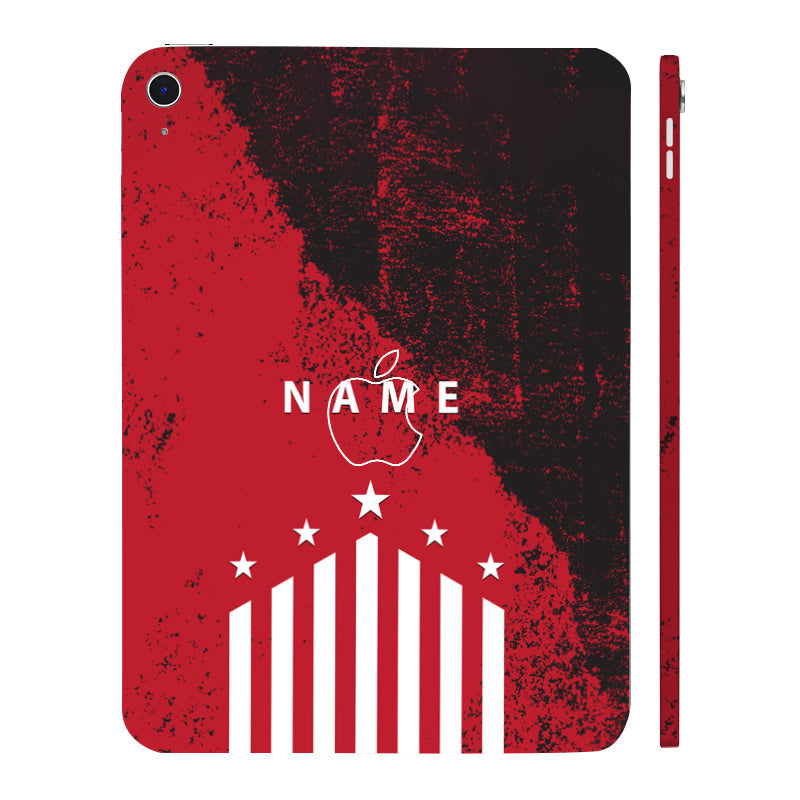 Apple iPad 10th Gen 2022 Captain Red with Name Tablet Skins