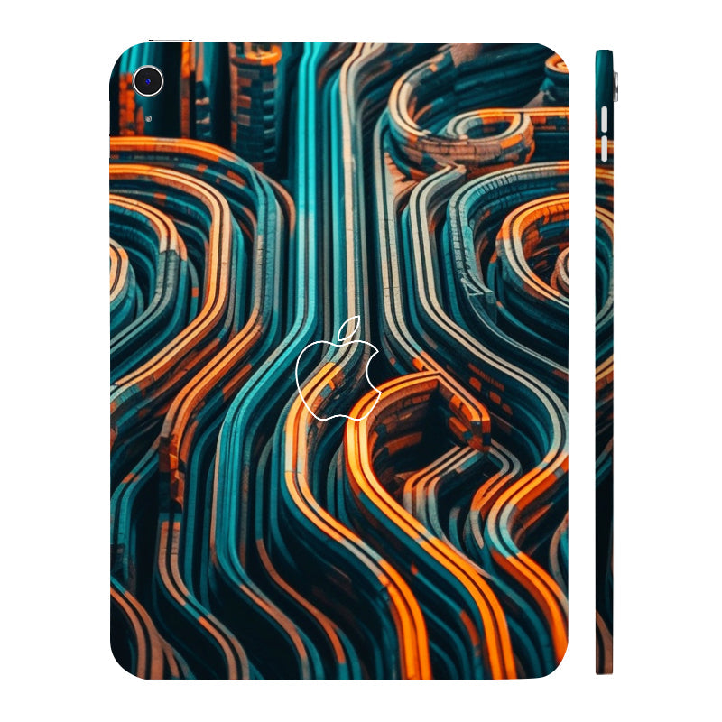 Apple iPad 11th Gen 2025 Glowing Stripes in Modern Set Tablet Skins