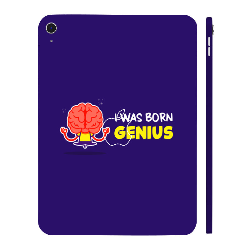 Apple iPad 10th Gen 2022 I was born genuis Tablet Skins