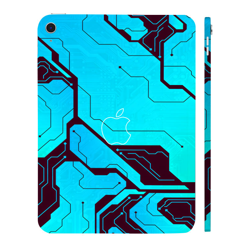 Apple iPad 11th Gen 2025 Blue Circuit Tablet Skins