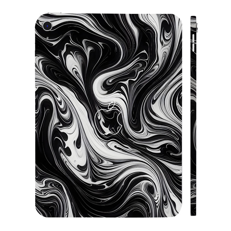 Apple iPad 11th Gen 2025 Black and White Marble Tablet Skins