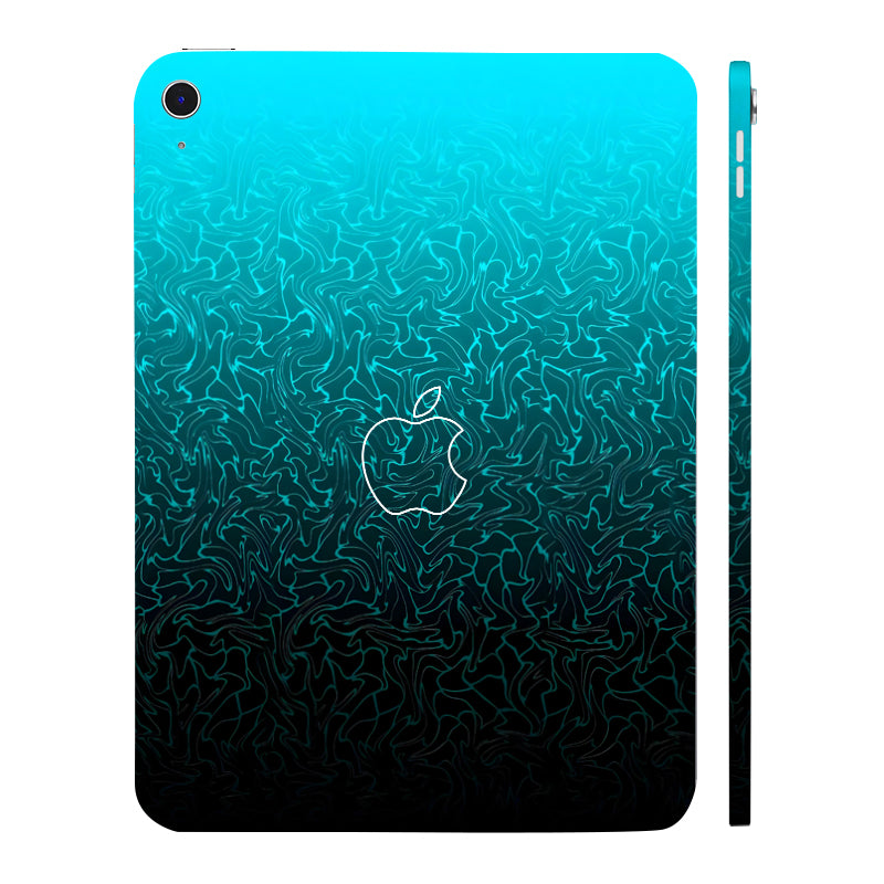 Apple iPad 10th Gen 2022 Cyan Blue to Black Gradient Tablet Skins