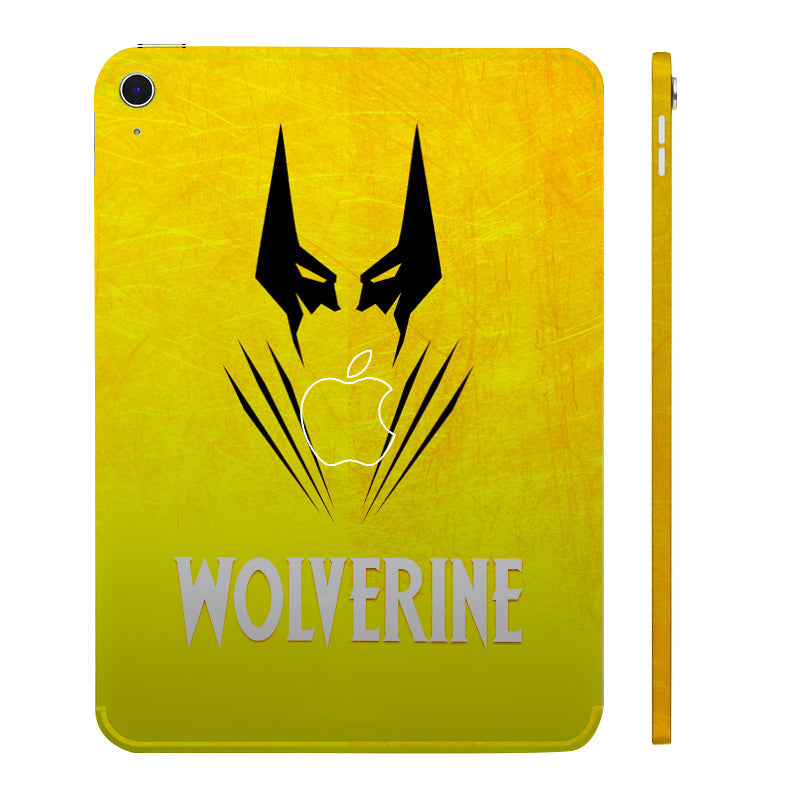 Apple iPad 10th Gen 2022 Wolverine with Yellow Background Movies Tablet Skins