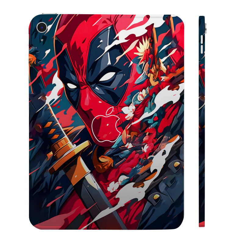 Apple iPad 10th Gen 2022 Deadpool Artful Chaos with Katana Movies Tablet Skins