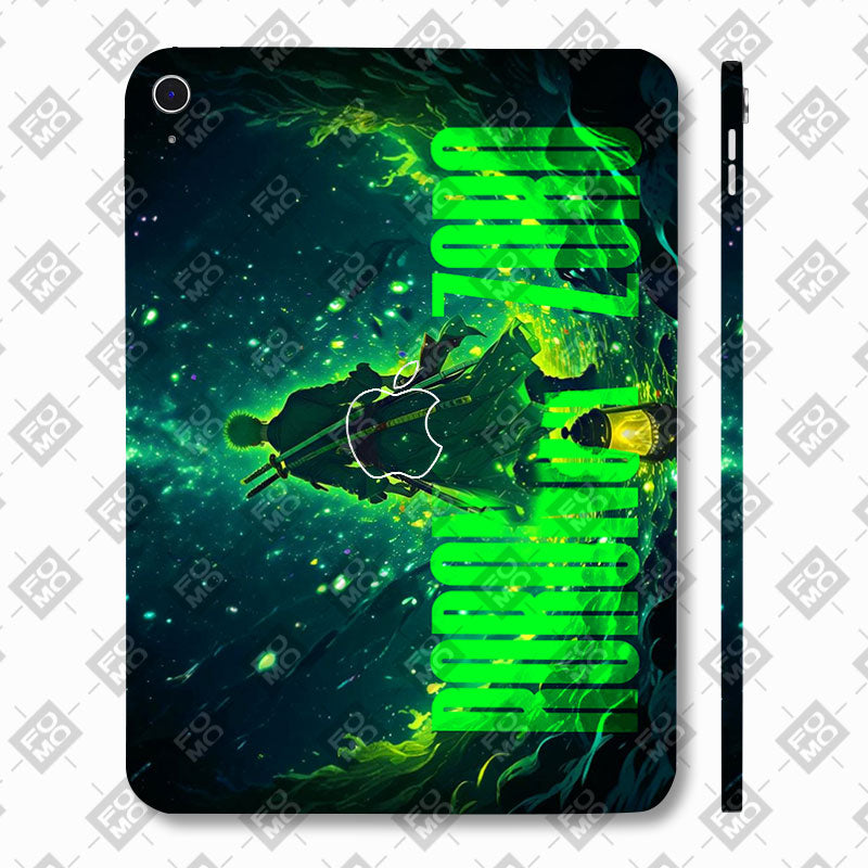 Apple iPad 11th Gen 2025 Roronoa Zoro Green Fury Anime Tablet Skins
