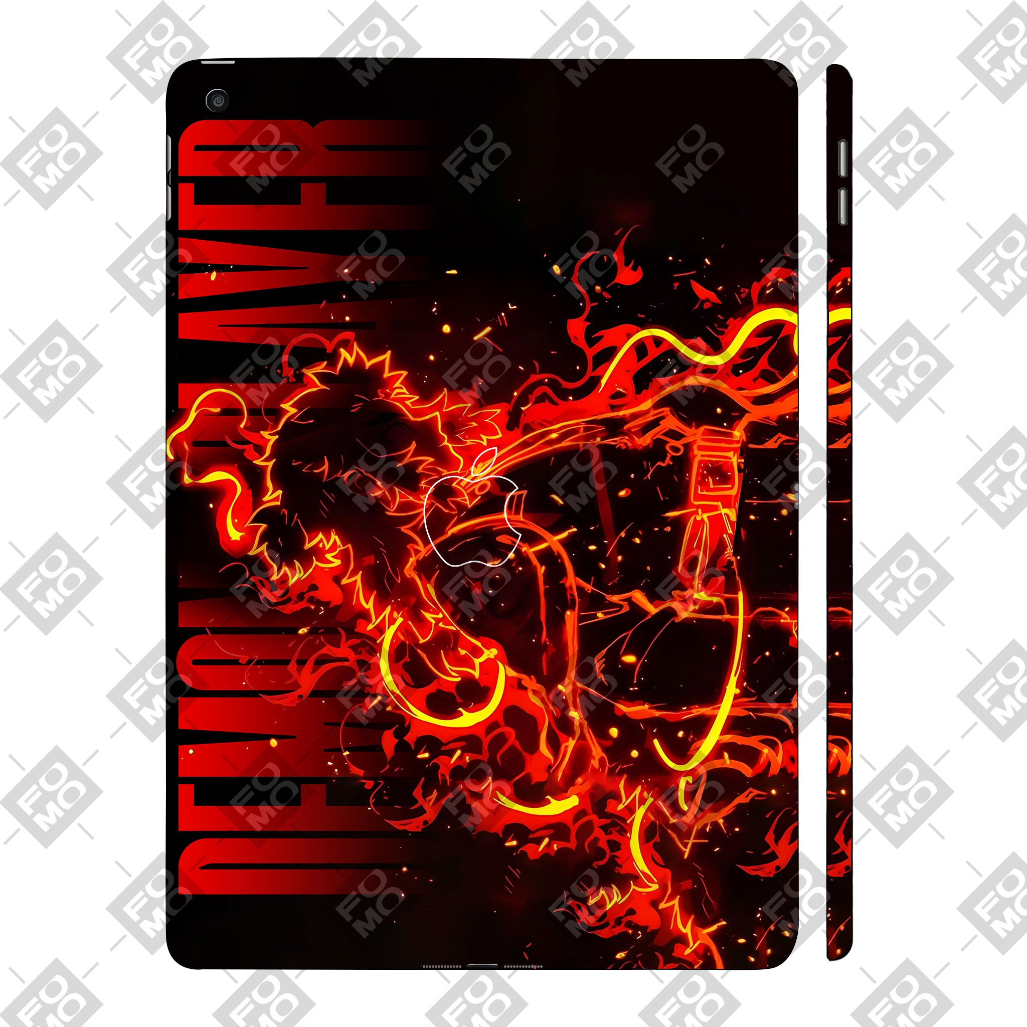 Apple iPad 9th Gen 2021 Rengoku Blazing Inferno Anime Tablet Skins