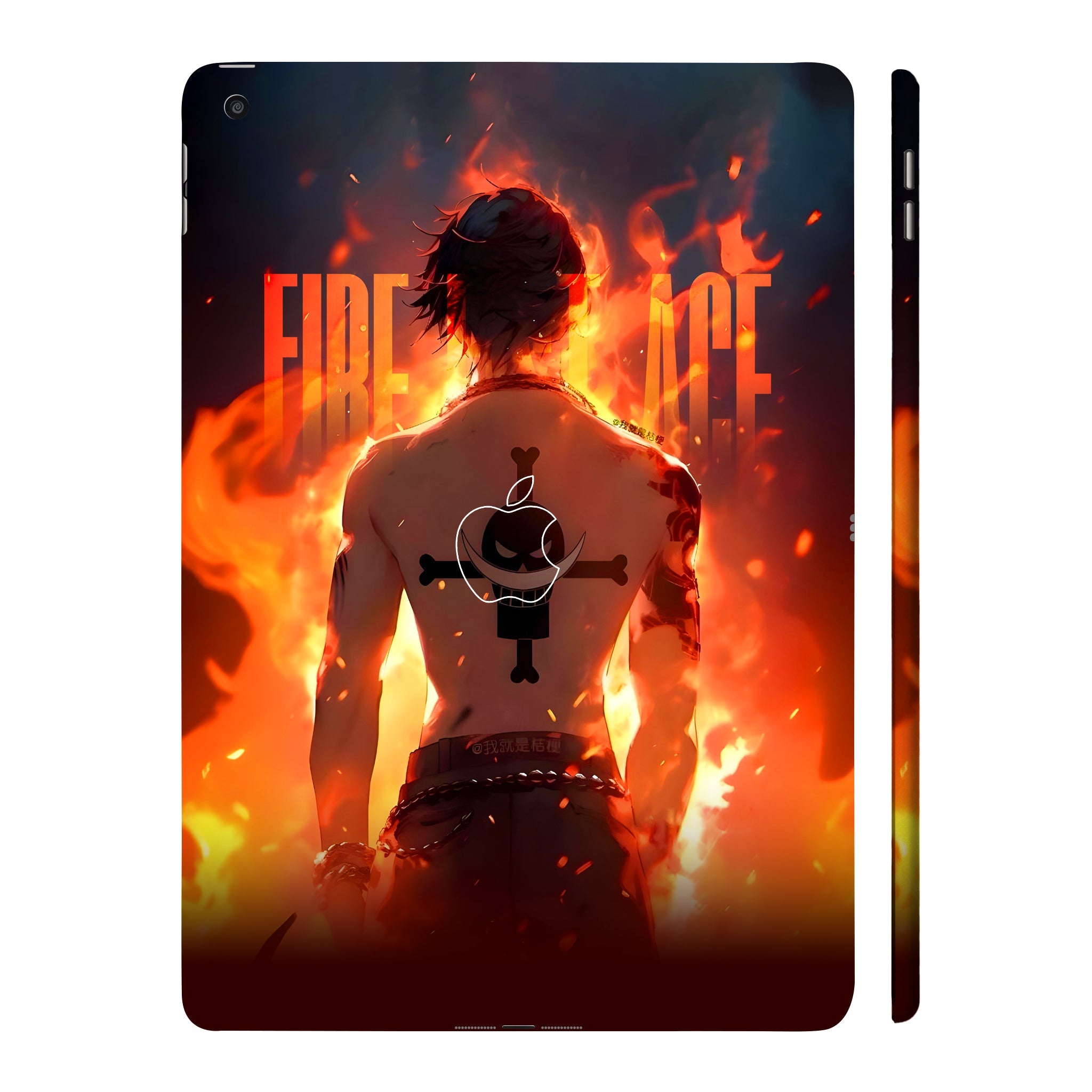 Apple iPad 9th Gen 2021 Portgas D. Ace Fire Fist Flame Anime Tablet Skins