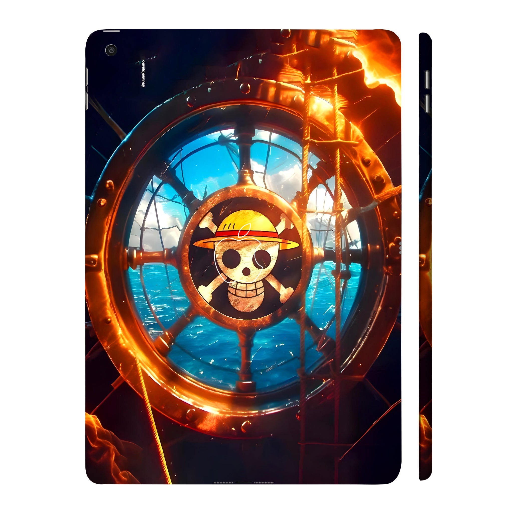 Apple iPad 9th Gen 2021 Straw Hat Ship Wheel Anime Tablet Skins