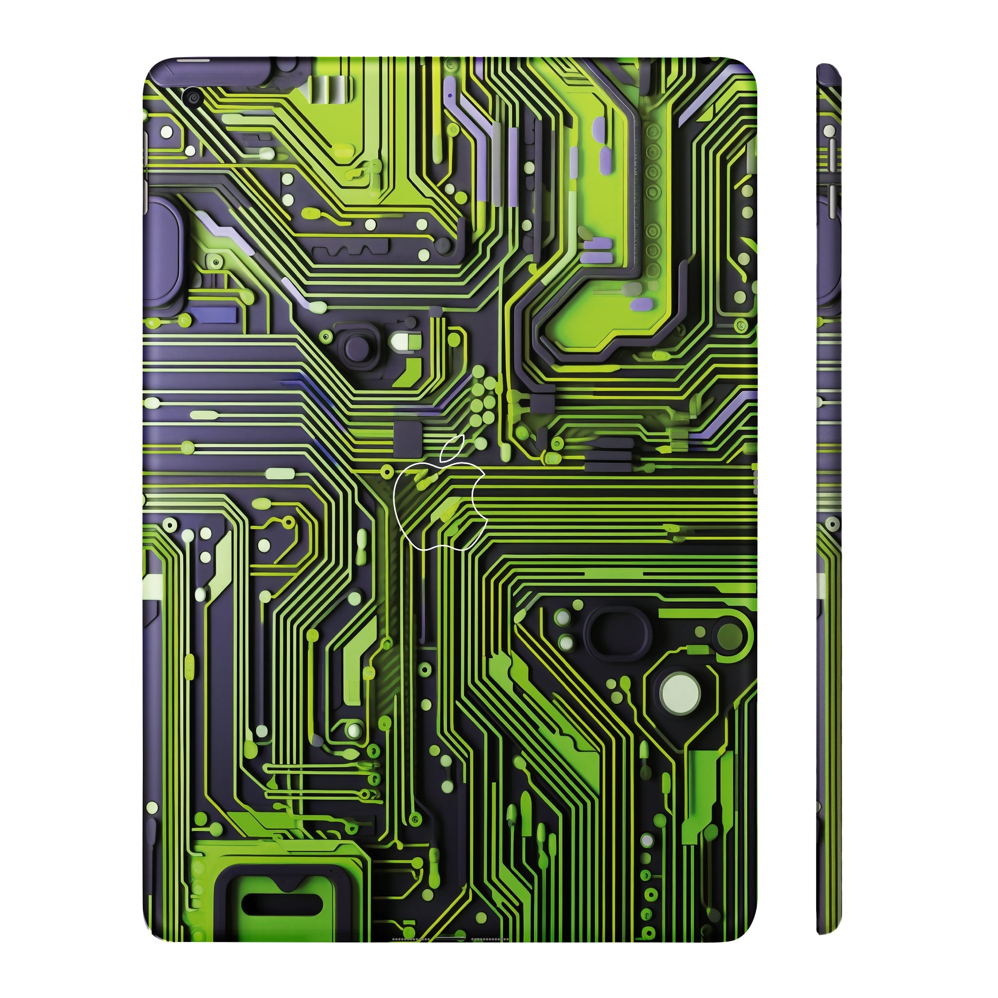 Apple iPad 9th Gen 2021 Lime Green Circuit Design Tablet Skins
