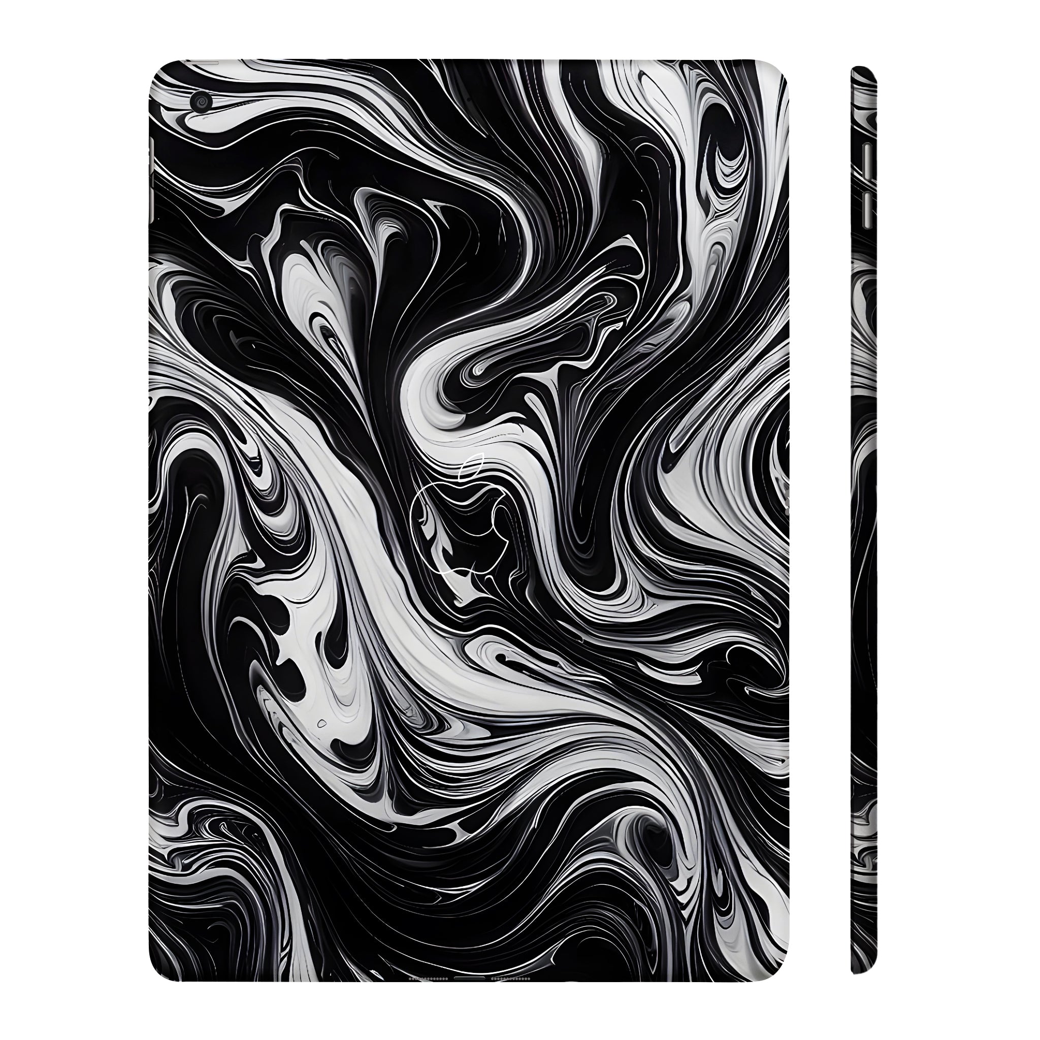 Apple iPad 9th Gen 2021 Black and White Marble Tablet Skins