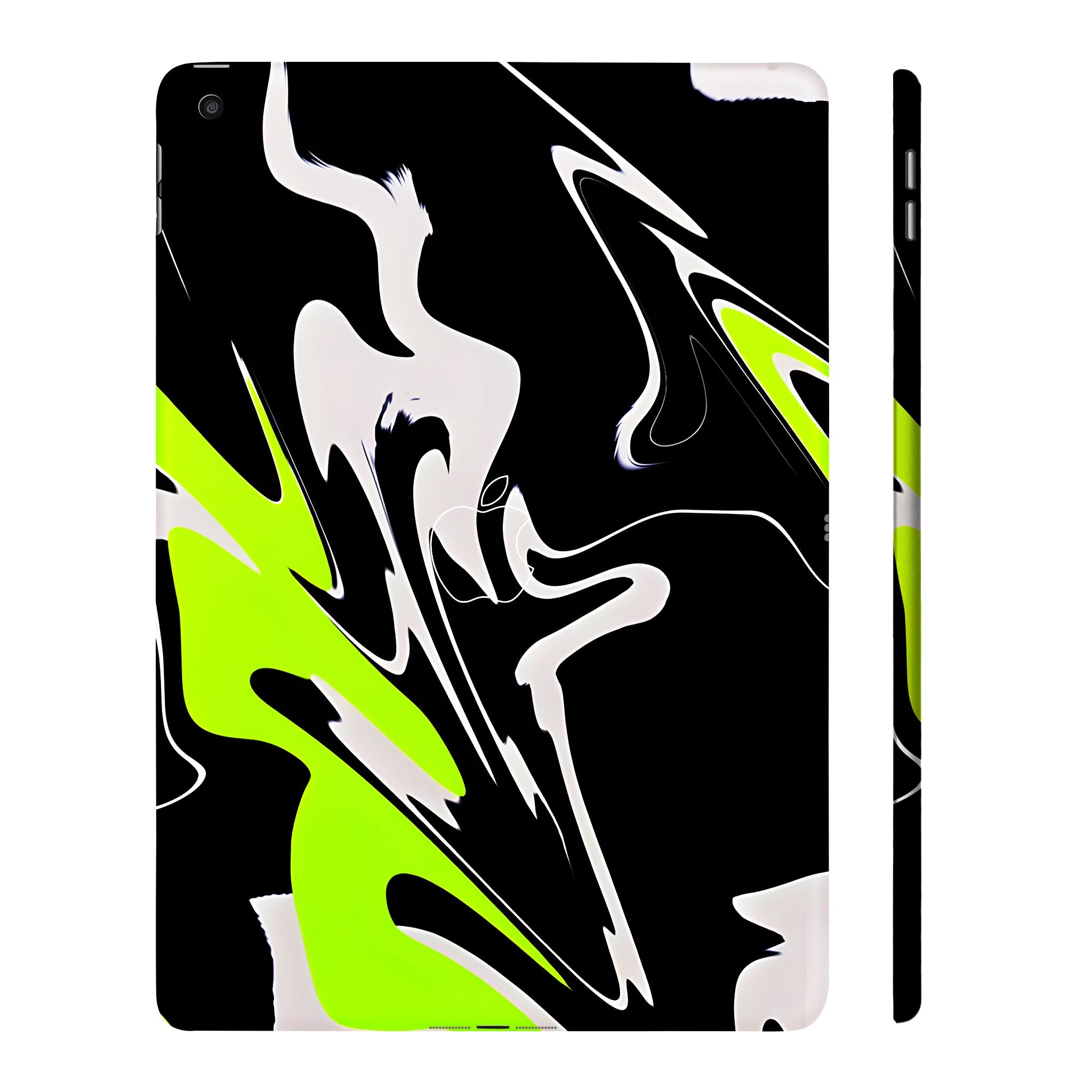 Apple iPad 9th Gen 2021 Neon Green and Black Pattern Tablet Skins