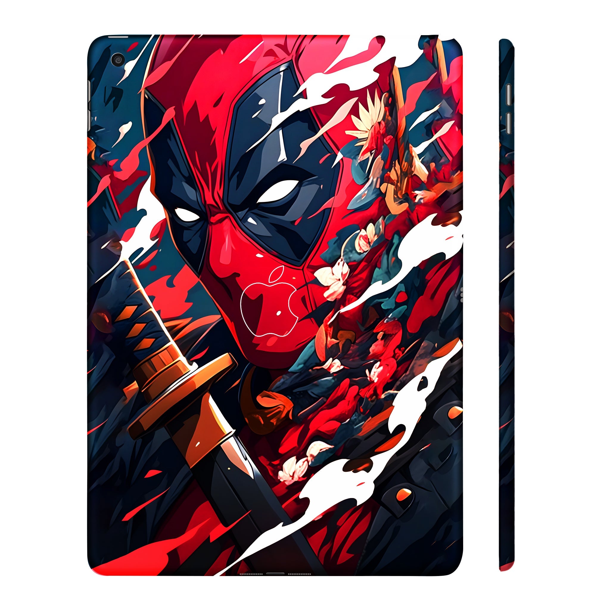 Apple iPad 9th Gen 2021 Deadpool Artful Chaos with Katana Movies Tablet Skins