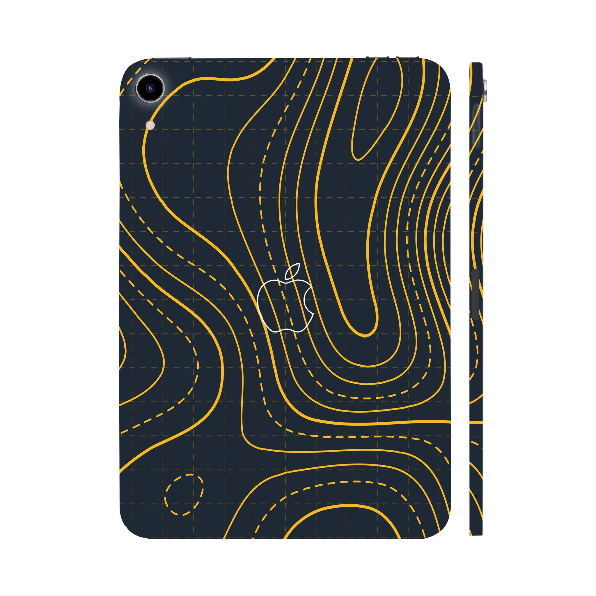Apple Ipad Air 11 M3 2025 Yellow Contour Lines Tablet Skins