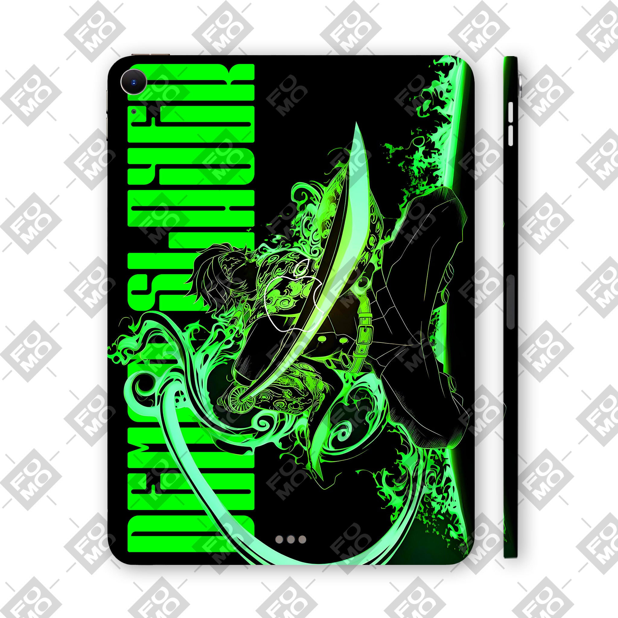Apple iPad Air 13 M2 2024 Tanjiro Green Flame Dance Anime Tablet Skins