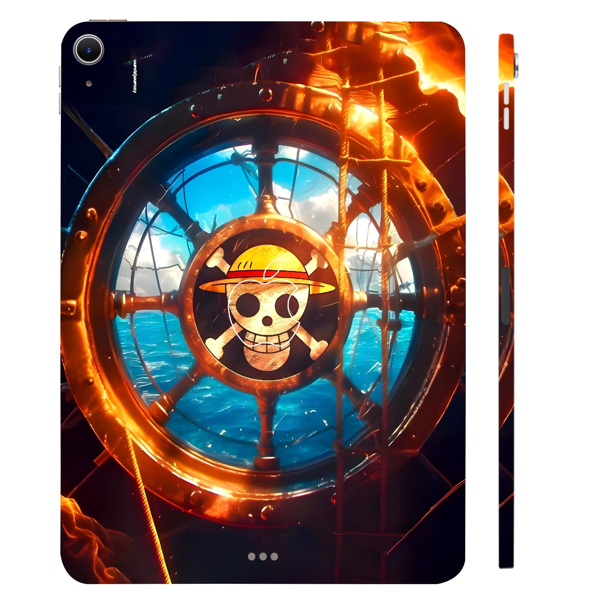 Apple iPad Air 11 M2 2024 Straw Hat Ship Wheel Anime Tablet Skins