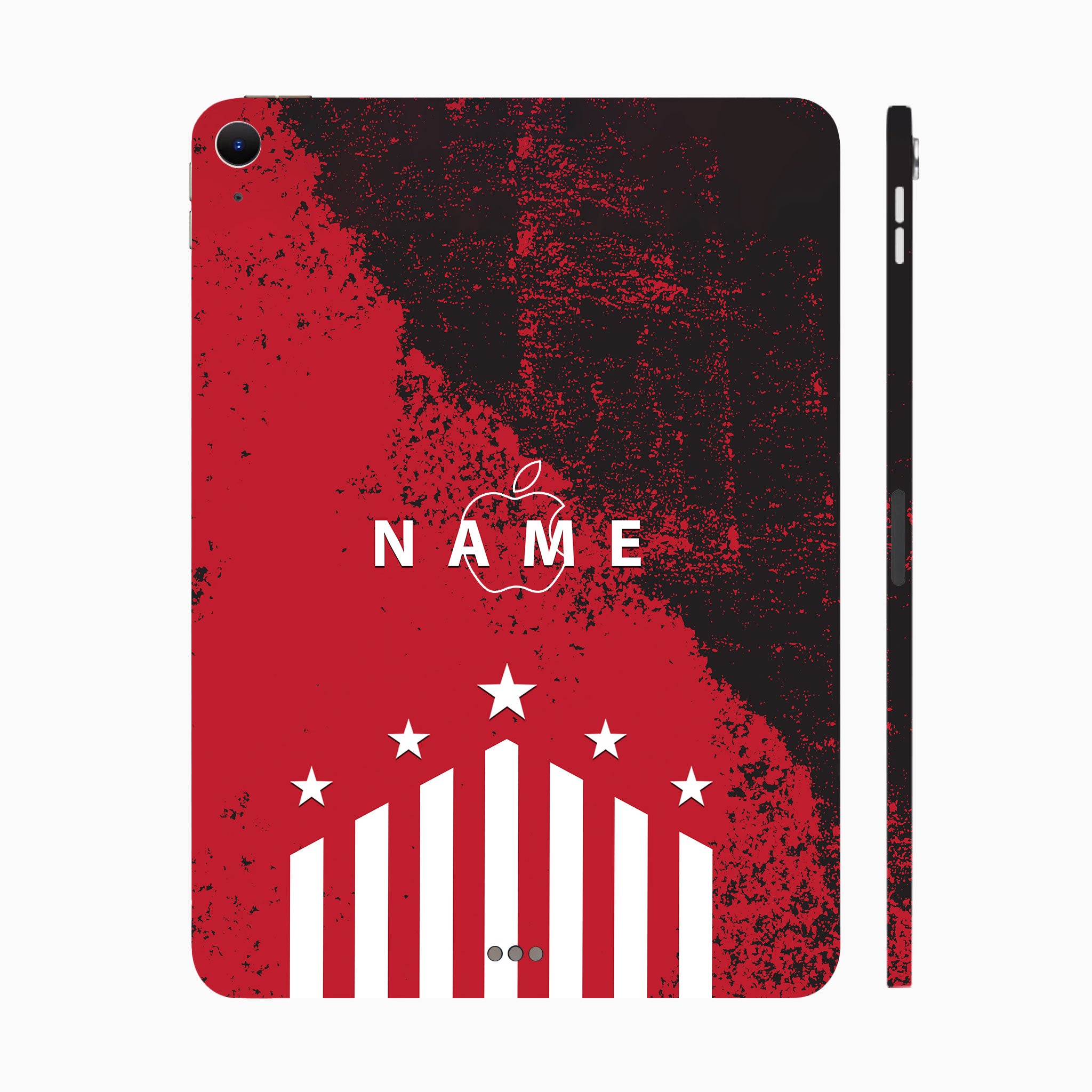 Apple iPad Air 13 M2 2024 Captain Red with Name Tablet Skins