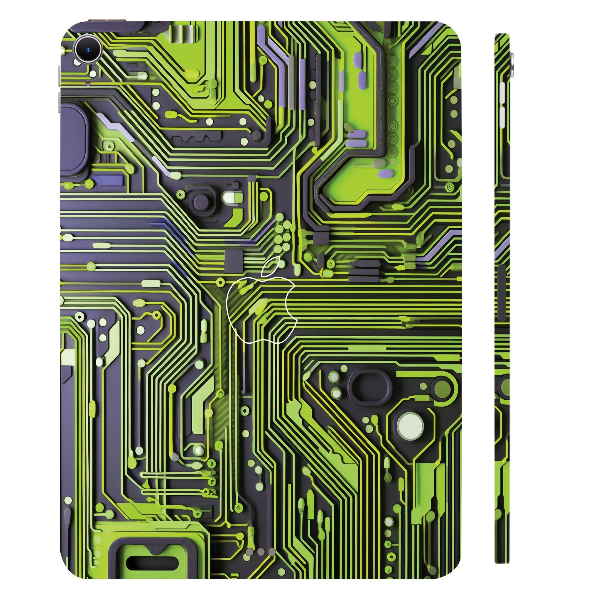 Apple iPad Air 11 M2 2024 Lime Green Circuit Design Tablet Skins