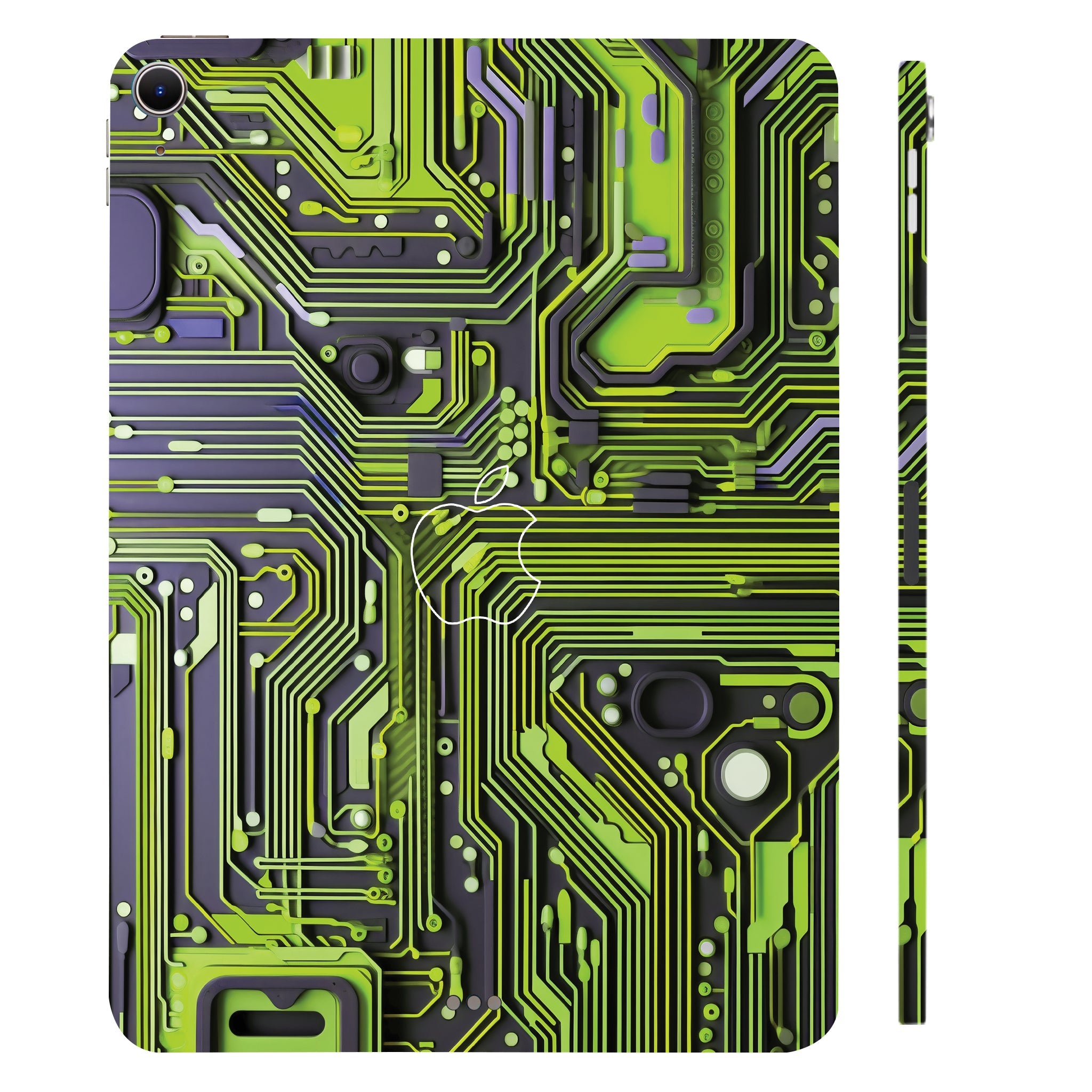 Apple iPad Air 13 M2 2024 Lime Green Circuit Design Tablet Skins