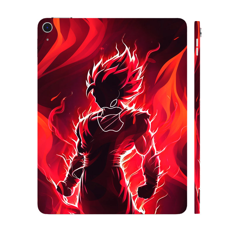 Apple iPad Air 13 M3 2025 Goku in Fiery Red Anime Tablet Skins