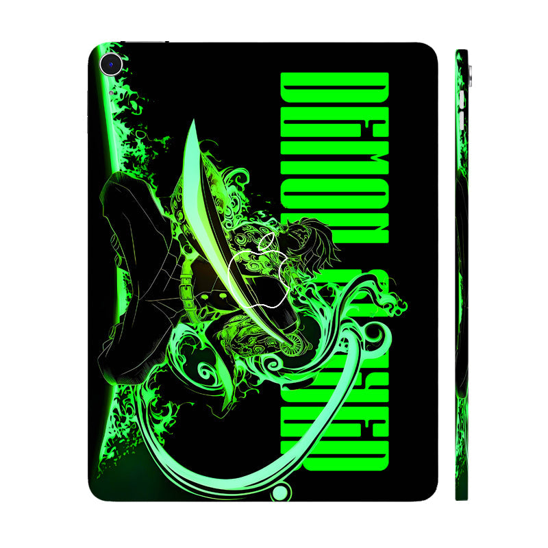 Apple iPad Air 13 M3 2025 Tanjiro Green Flame Dance Anime Tablet Skins