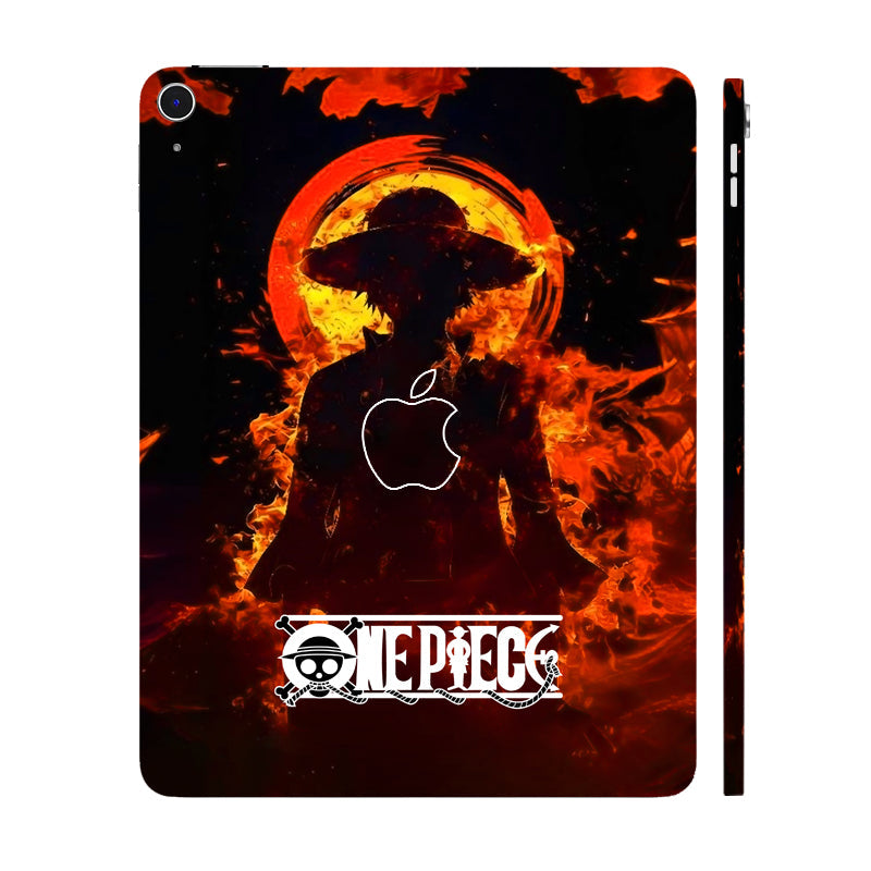 Apple iPad Air 13 M3 2025 Monkey D. Luffy Fiery Silhouette Anime Tablet Skins