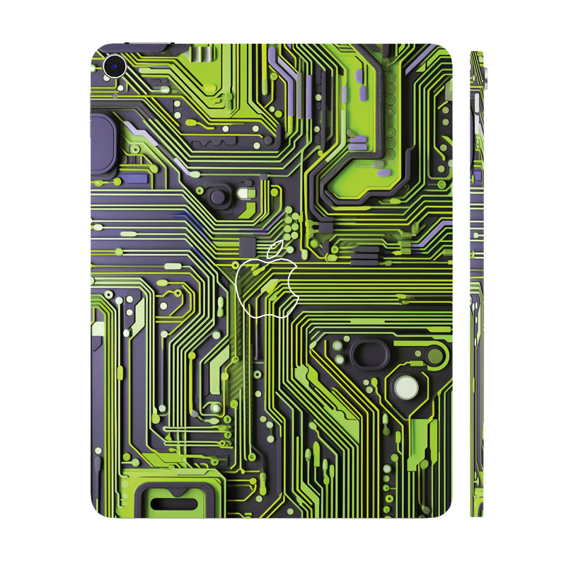 Apple iPad Air 13 M3 2025 Lime Green Circuit Design Tablet Skins