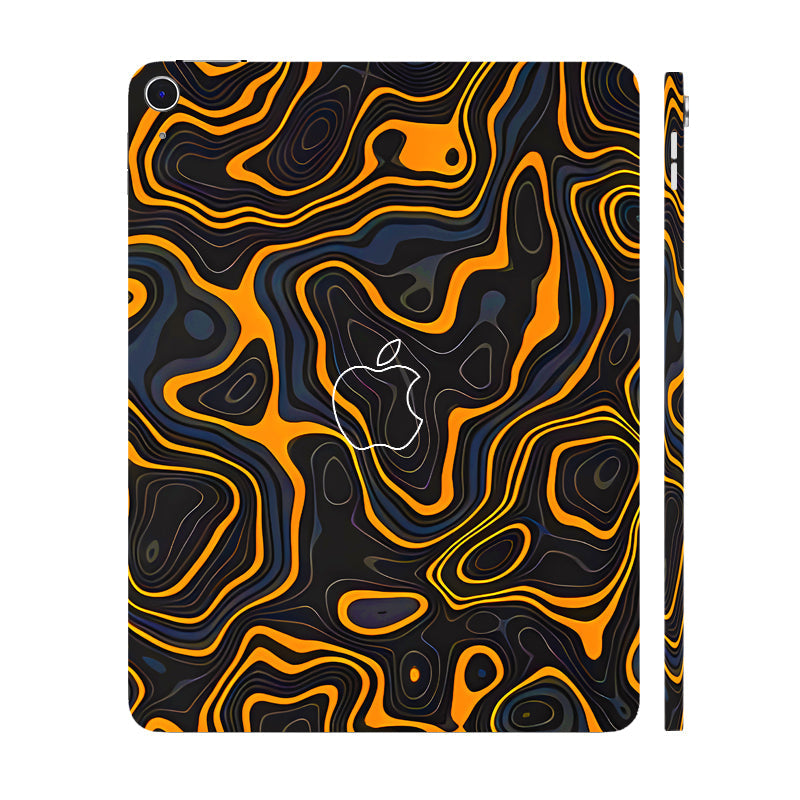 Apple iPad Air 13 M3 2025 Amber Topographic Waves Tablet Skins