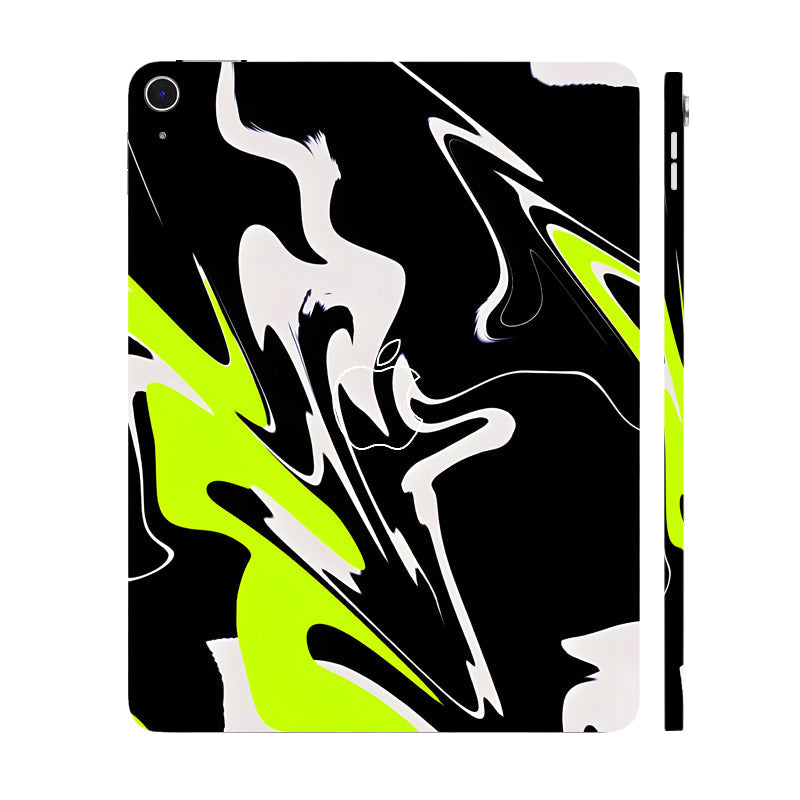 Apple iPad Air 13 M3 2025 Neon Green and Black Pattern Tablet Skins
