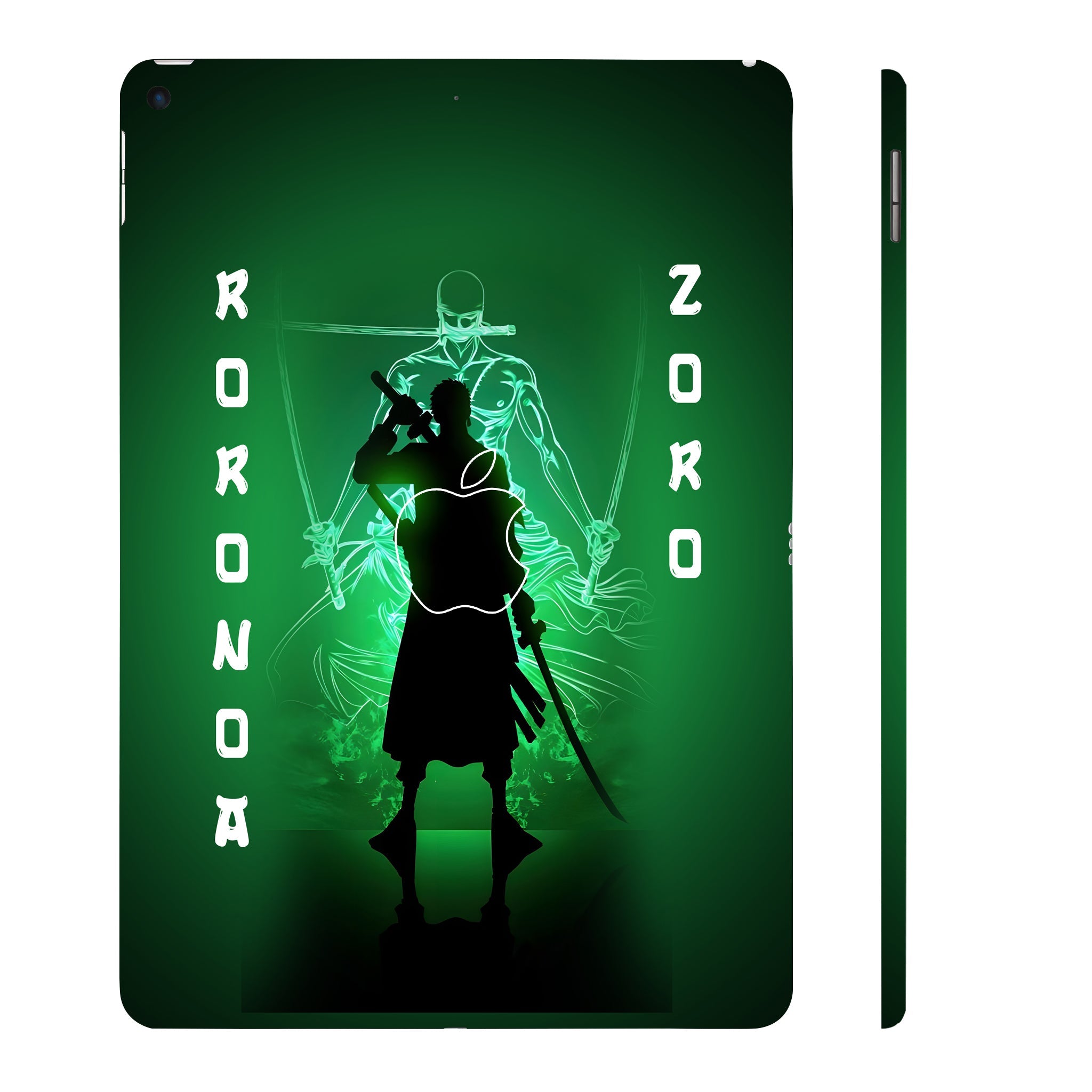 Apple iPad Air 3 2019 Zoro in Green Fluorescent Background Anime Tablet Skins