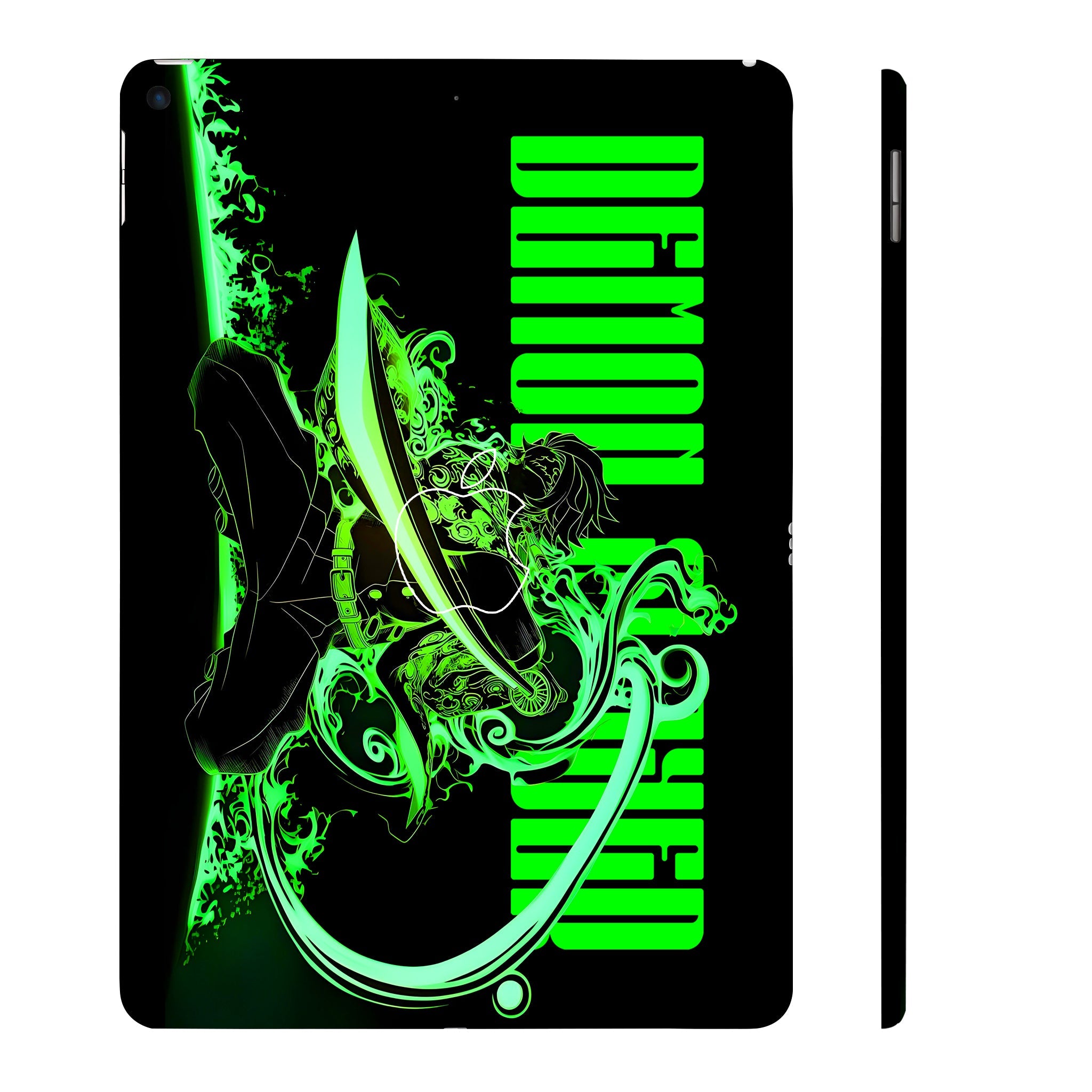 Apple iPad Air 3 2019 Tanjiro Green Flame Dance Anime Tablet Skins