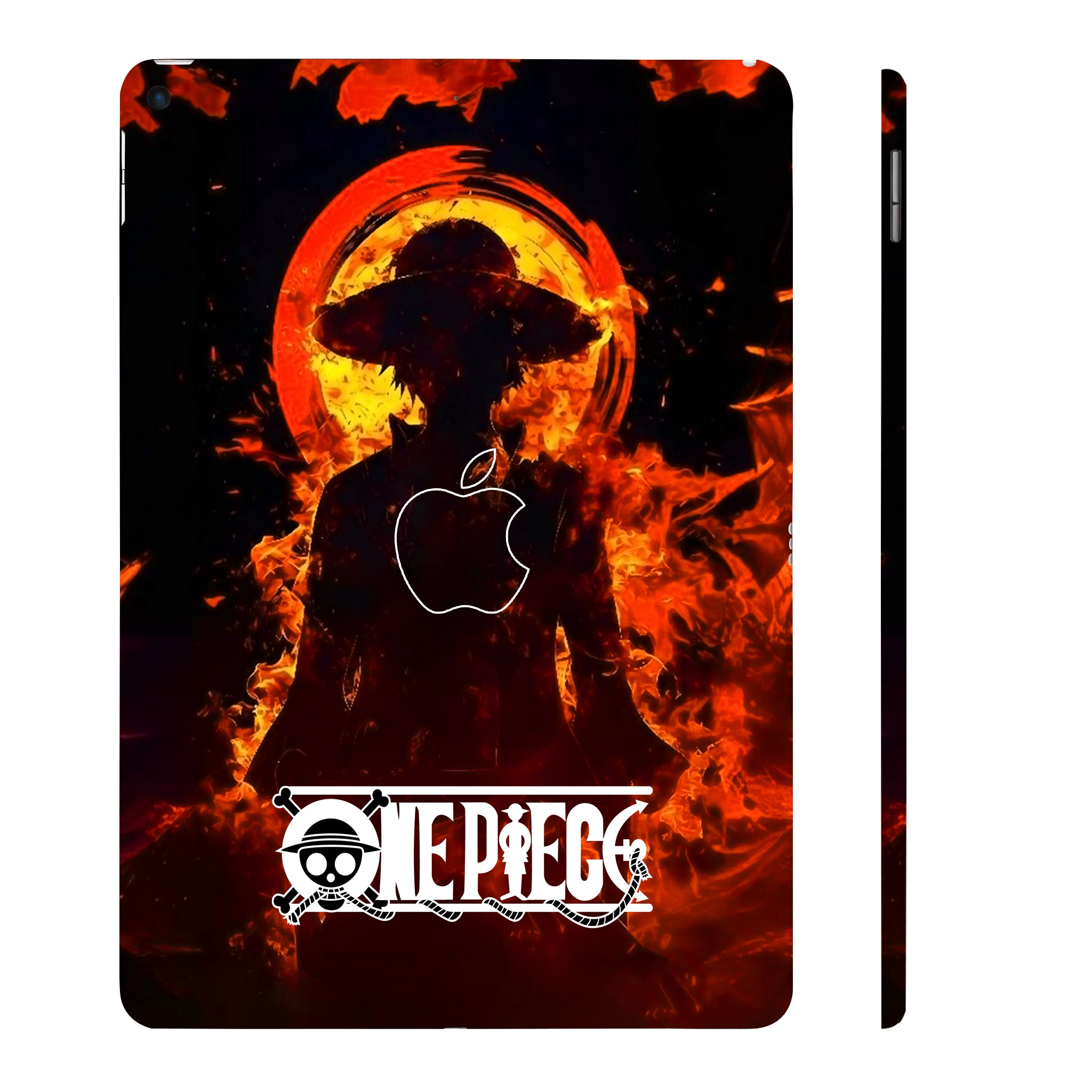 Apple iPad Air 3 2019 Monkey D. Luffy Fiery Silhouette Anime Tablet Skins