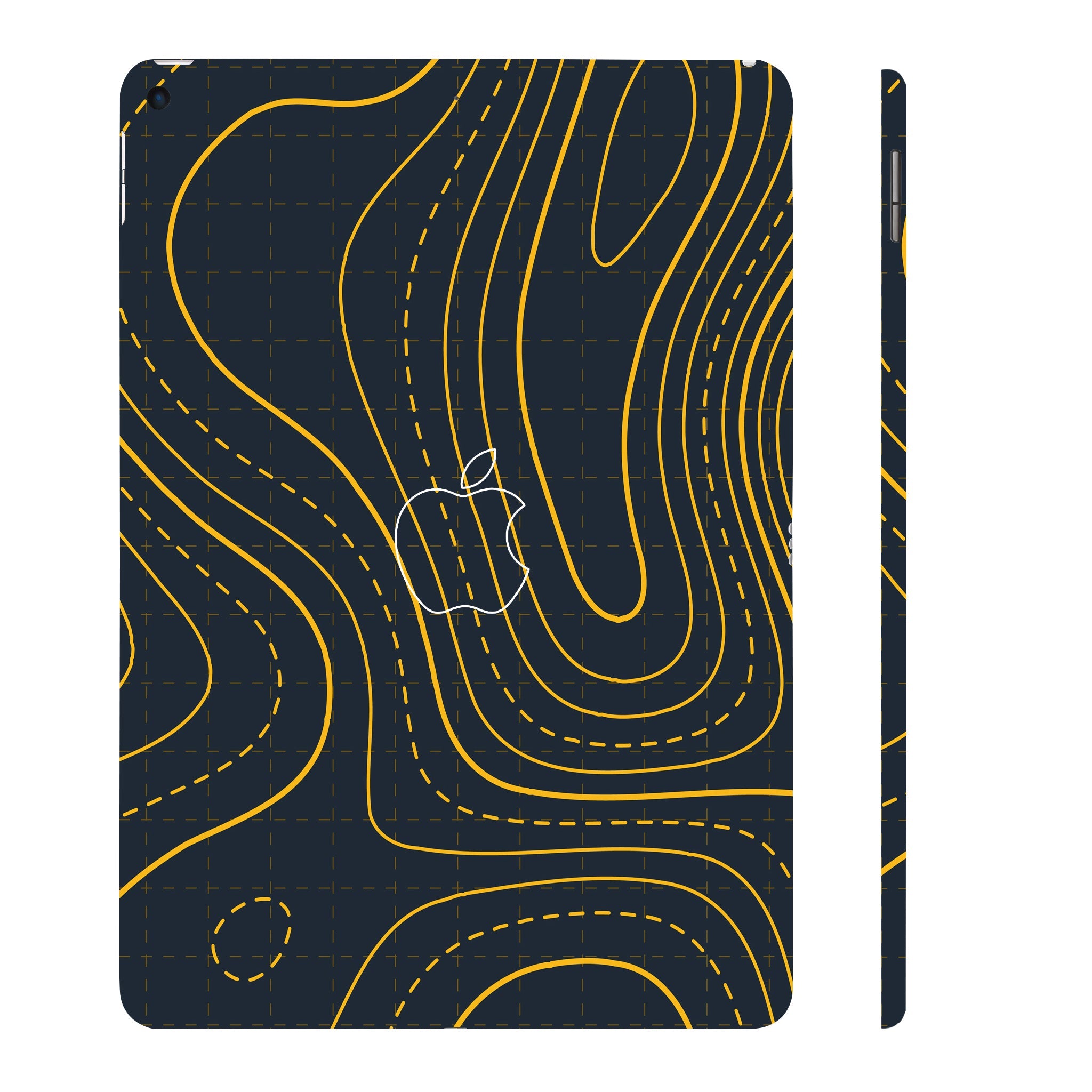 Apple iPad Air 3 2019 Yellow Contour Lines Tablet Skins