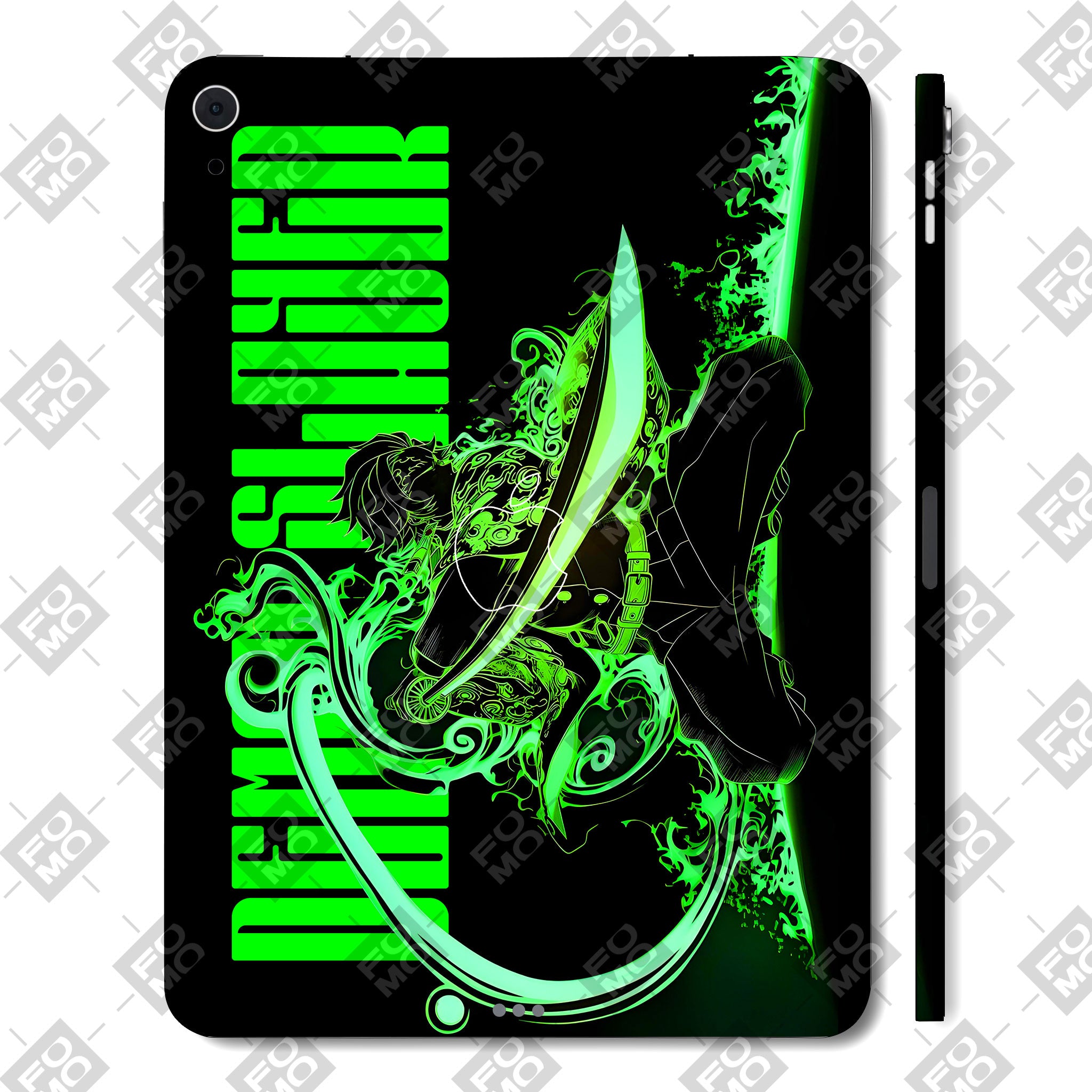 Apple iPad Air 4th Gen 2020 Tanjiro Green Flame Dance Anime Tablet Skins