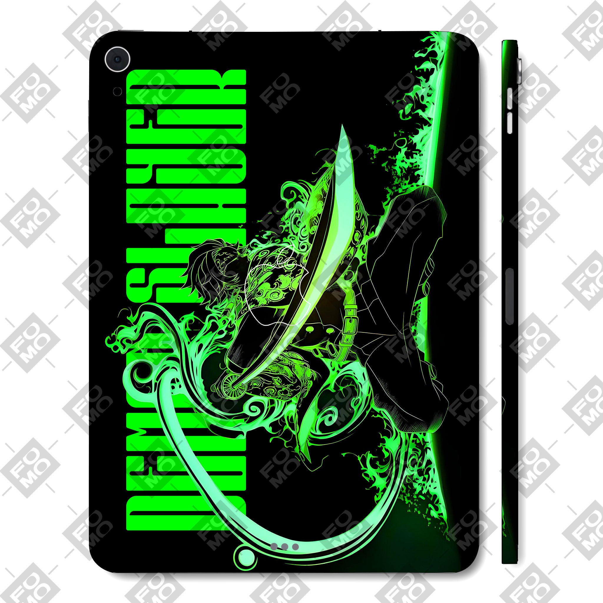 Apple iPad Air 5th Gen 2022 Tanjiro Green Flame Dance Anime 3D Tablet Skin