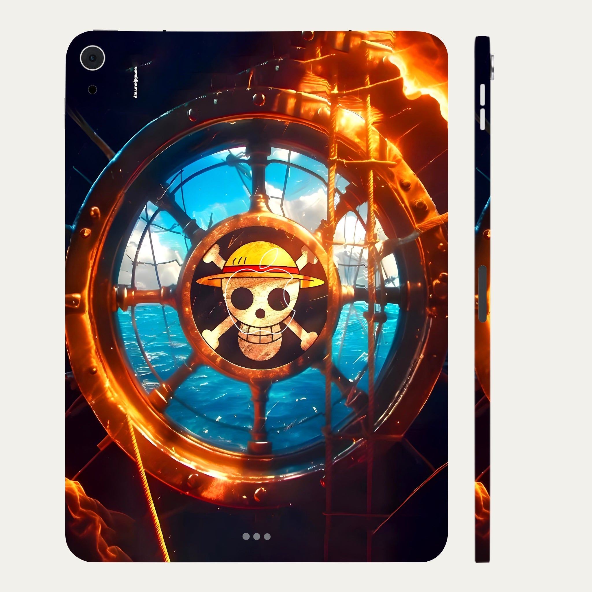 Apple iPad Air 5th Gen 2022 Straw Hat Ship Wheel Anime Tablet Skins