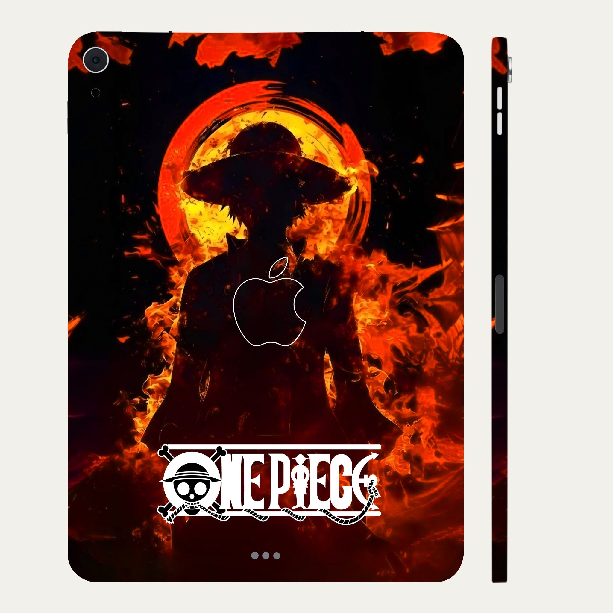 Apple iPad Air 5th Gen 2022 Monkey D. Luffy Fiery Silhouette Anime Tablet Skins