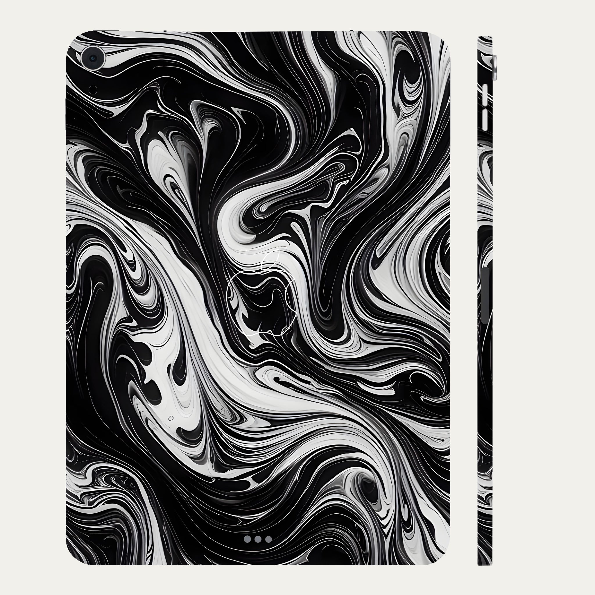 Apple iPad Air 5th Gen 2022 Black and White Marble Tablet Skins