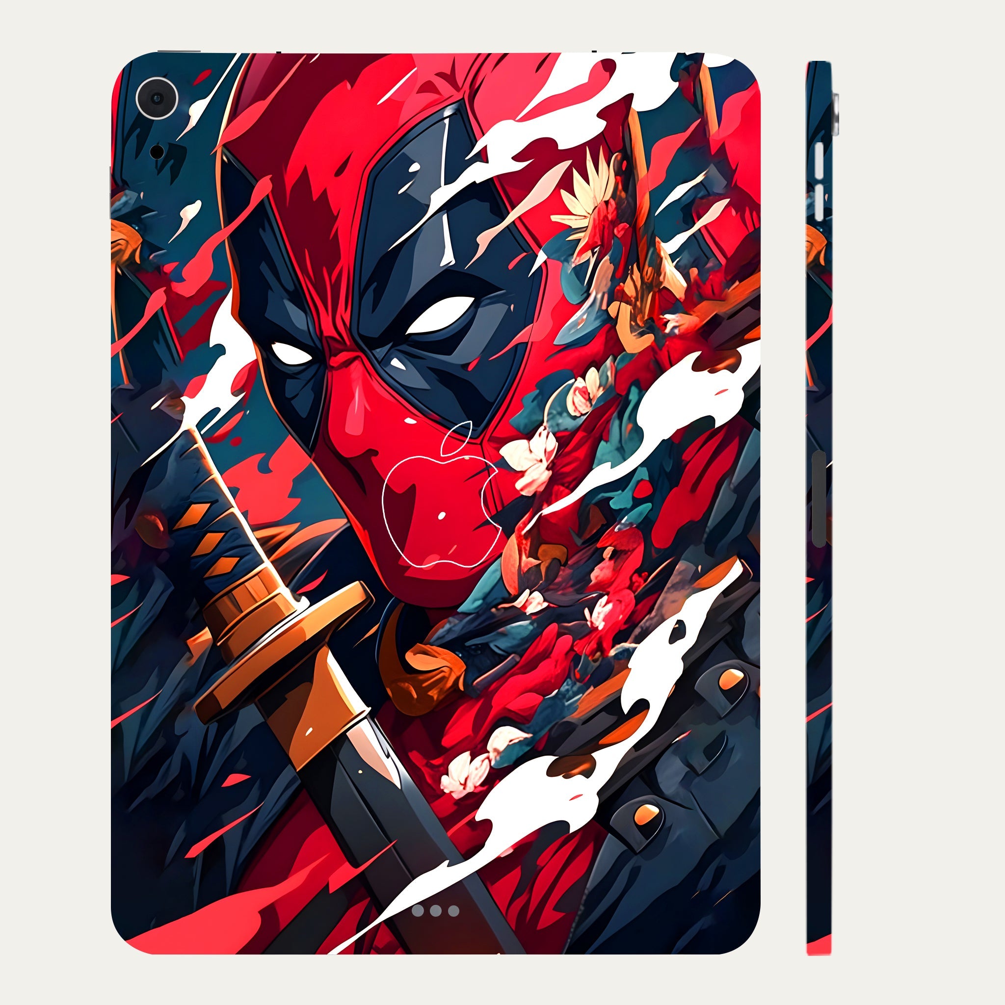 Apple iPad Air 4th Gen 2020 Deadpool Artful Chaos with Katana Movies Tablet Skins