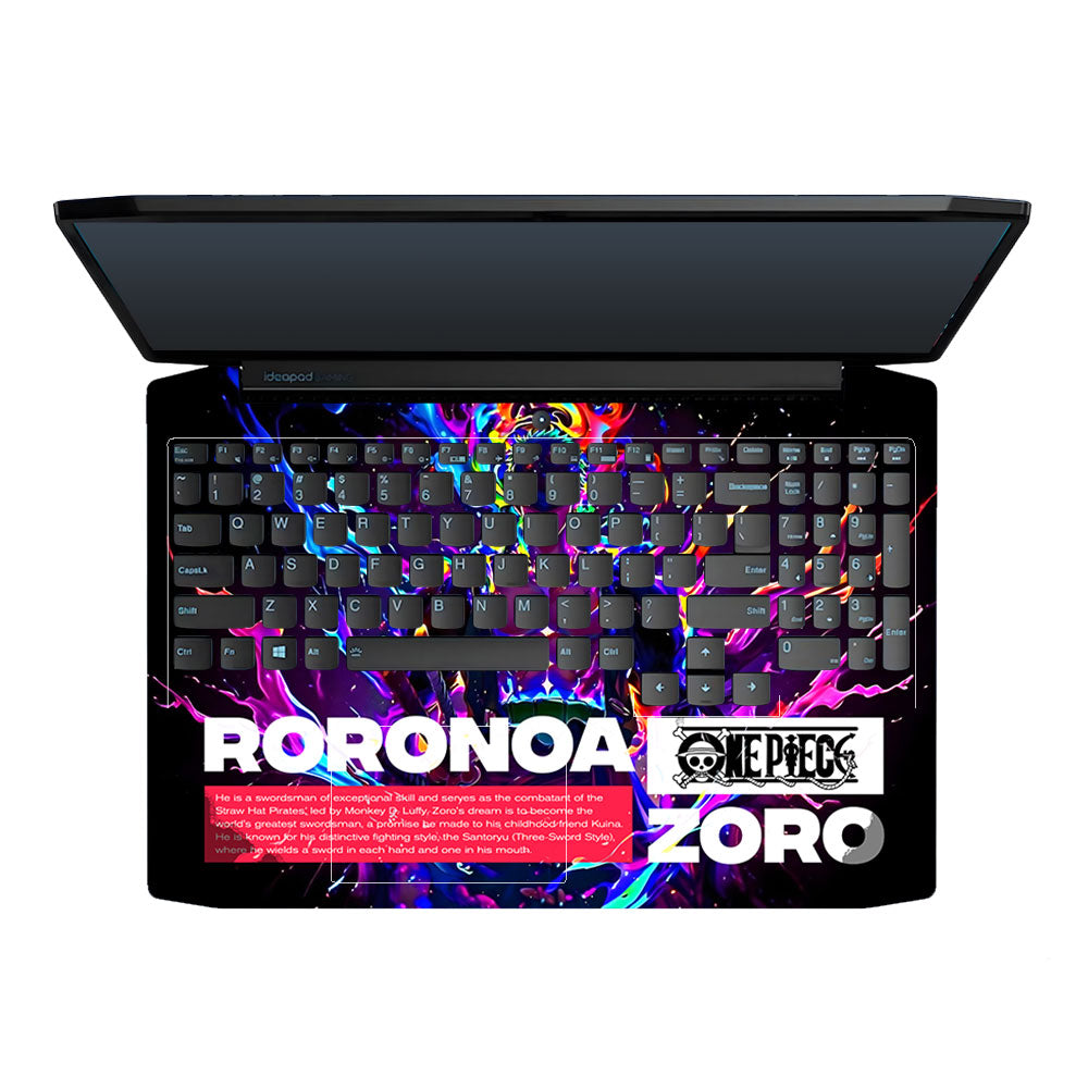 Zoro with Neon Flames Lenovo IdeaPad Gaming 3 15ARH05 and 15IMH05 Laptop Skin